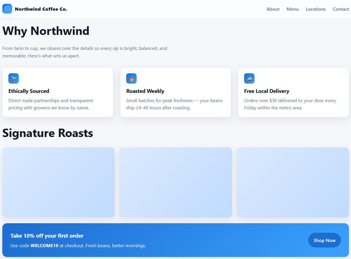 Website design mockups